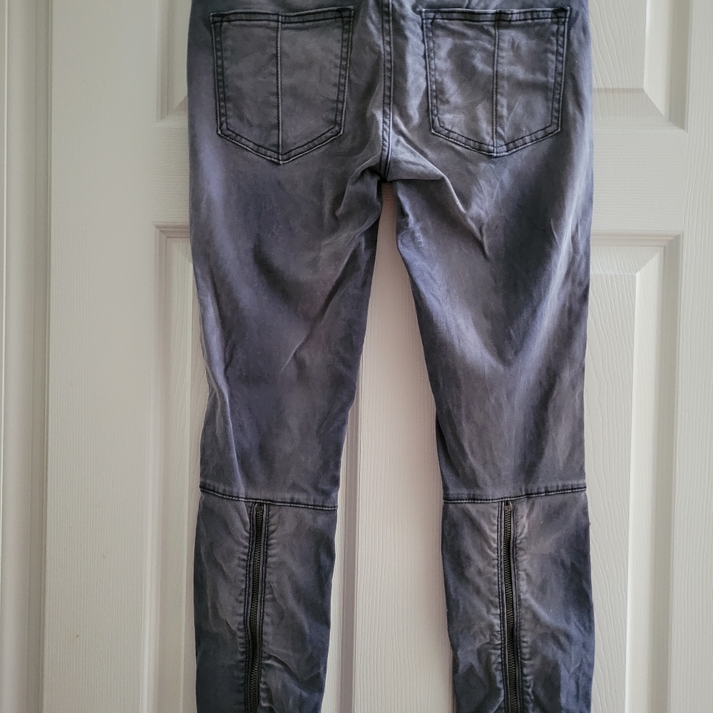Free People Gray Velvet feel Back Zip Pants size 27 - Picture 4 of 6